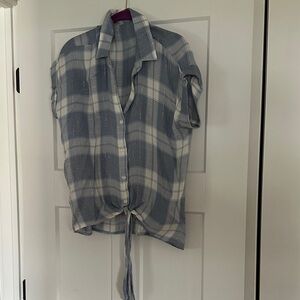 Blue Plaid Button Down Shirt